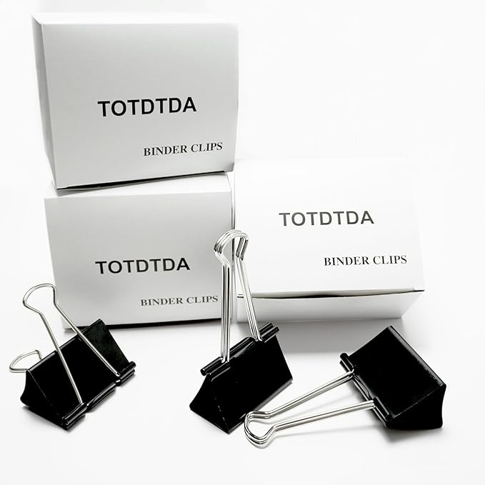 Extra Large Binder Clips 2.4 Inch(48 Pack), Upgrade Large Binding Clips Jumbo Paper Clips, Heavy Duty Big Clamps for Office and Home Supplies, Black