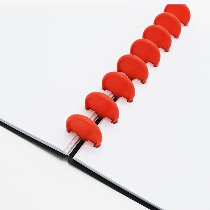 100pcs Discbound Notebook Discs DIY Planner Accessories fits for Tul,Levenger,Arc,Happy Planner,Talia(Red,0.94inch/24mm)