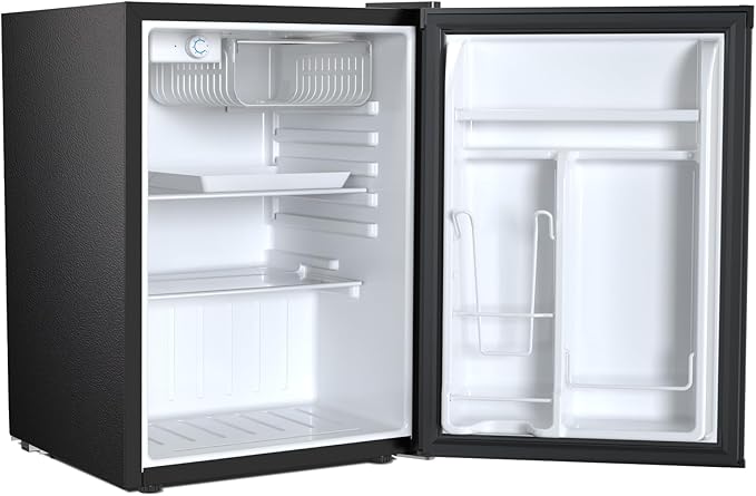 Antarctic Star 2.56 Cu.Ft. Mini Fridge with Freezer, Small Refrigerators with Adjustable Thermostat, Low Noise, Energy Saving, Compact Refrigerators for College Dorm, Office, Bedroom, Stainless Steel