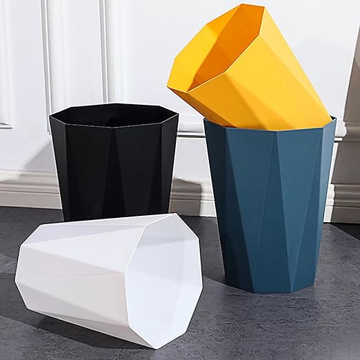 2 Pack Small Trash Can 1.8 Gallon Waste Basket Bathroom Garbage Bin for Dorms Toilets Bedrooms kitchends Offices,Black