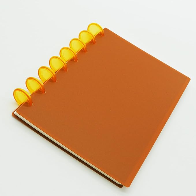 100pcs Discbound Notebook Discs DIY Planner Accessories fits for Tul,Levenger,Arc,Happy Planner,Talia(Transparent Orange,0.7inch/18mm)