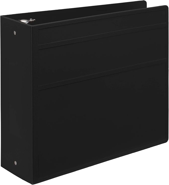 Carstens 4-Inch Heavy Duty 3-Ring Binder - Side Opening, Black, Durable Plastic, Precision No-Gap Rings, Waterproof Cover, No Pockets, Holds 600 US Letter Sheets, BPA-Free, Made in USA (1845-3R)