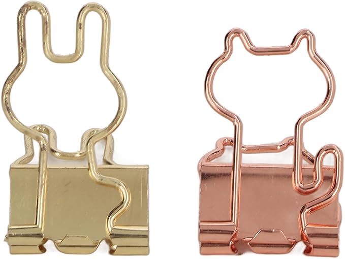 100pcs Binders Clips, Cute Cat Metal Binders Clips, Hollowed Cute Cat Shaped Metal Paper Clips for School Home Desk Organizers