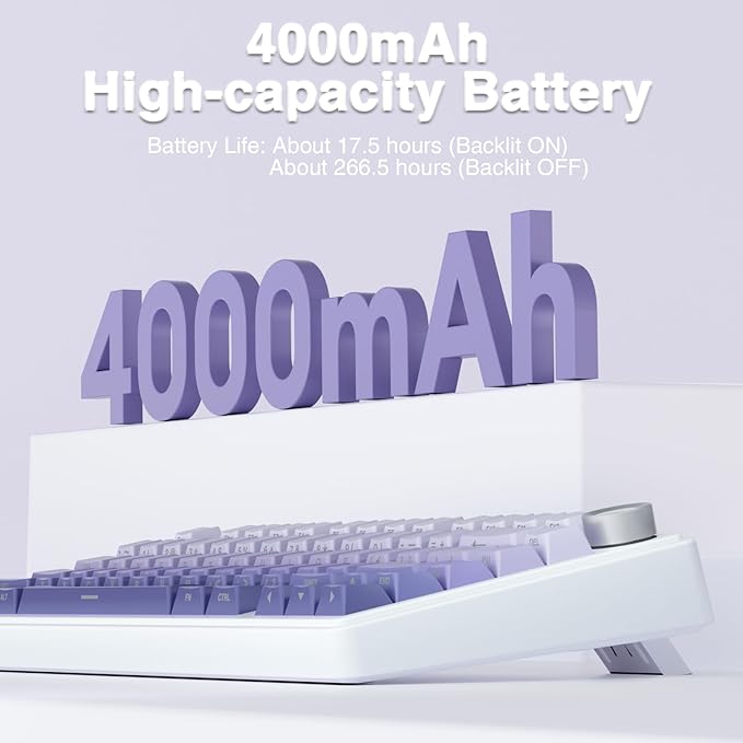 AULA F75 Pro Wireless Mechanical Keyboard,75% Hot Swappable Custom Keyboard,RGB Backlit,Pre-lubed Linear Switches,Side Printed PBT Keycaps Mechanical Gaming Keyboards,Gradient Purple