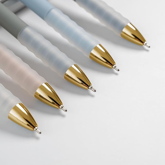 1.0mm Ballpoint Pens Retractable Cute Black Ink Pens with Silicone Grip Smooth Writing Suitable for Office, Note-taking (18 pcs)