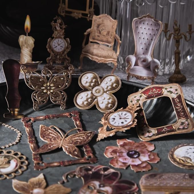 120 Pcs Vintage Scrapbooking Supplies for Junk Journal, Creative DIY Journaling Kit, Thick Cardstock Ephemera Paper for Decoration and Collage