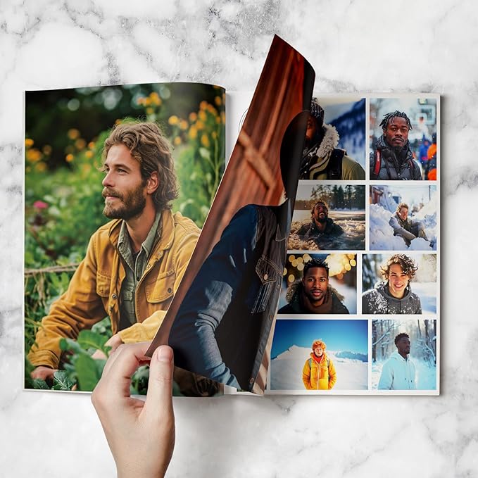 EggSun Vision Board Supplies with 1200+ Images & Quotes Collage Magazine Book, Wall Clip Art Scrapbook Journal Kit for Vision Board Making Beginners Women Men Teen Boy Girls Coquette Room Decors (Men)