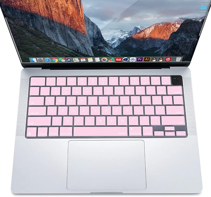 MOSISO Keyboard Cover Skin Compatible with MacBook Air 15 inch M3 A3114 M2 A2941/Air 13.6 A3113 A2681/Pro 14/16 M4 M3 M2 M1, Dusty Pink