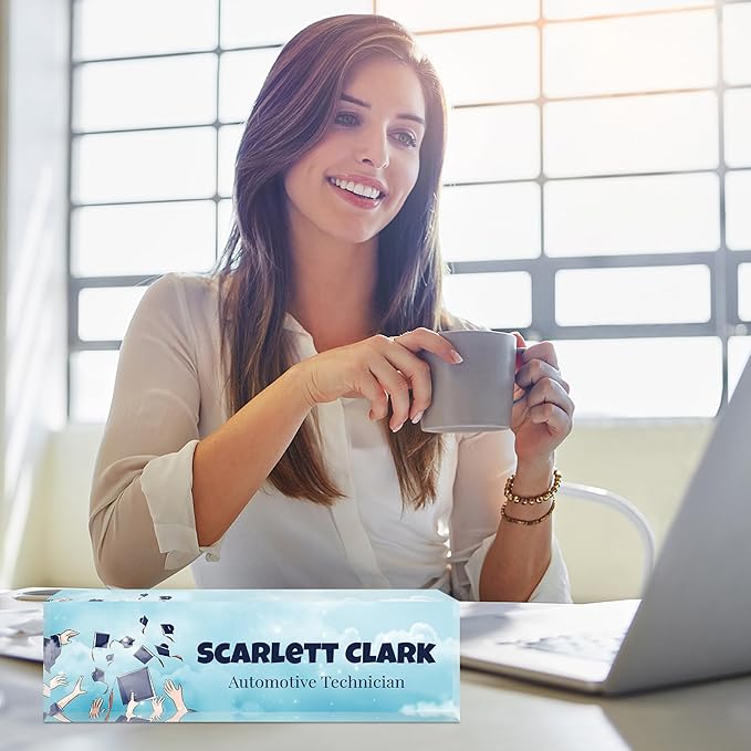 Custom Name Plate for Desk, Personalized Acrylic Office Name Sign with Name & Title, Elegant Desk Decor for Women Men, Employee Appreciation Gift (Class)