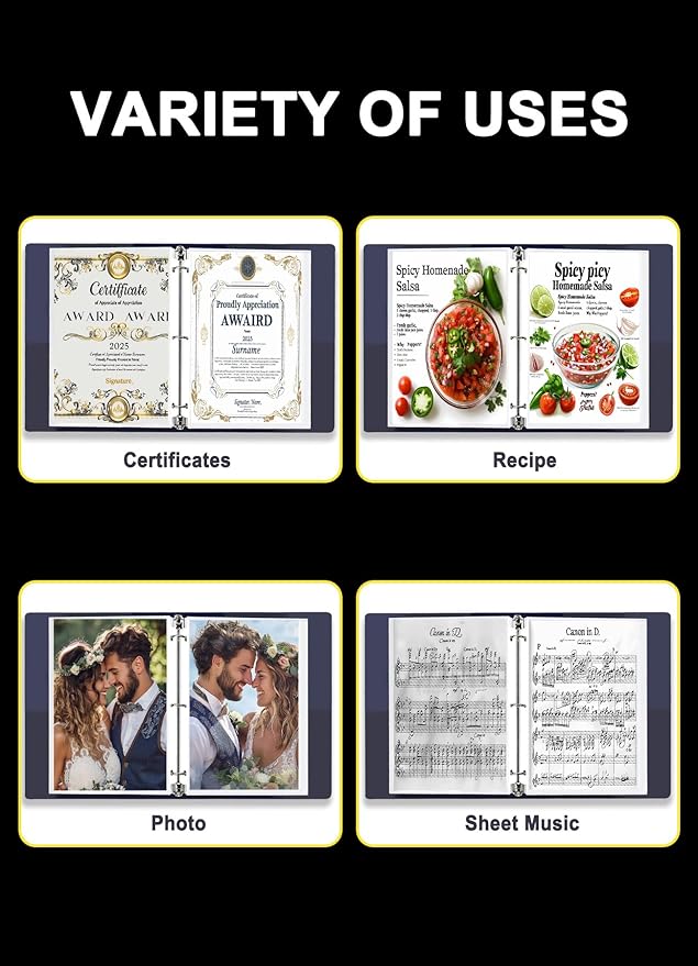 Clear Sheet Protectors for 3 Ring Binder, 500 Pack Plastic Sleeves for Paper 8.5x11, Acid Free Page Protectors Sleeves, Top Loading Document Protector Sheets for School Office Home.