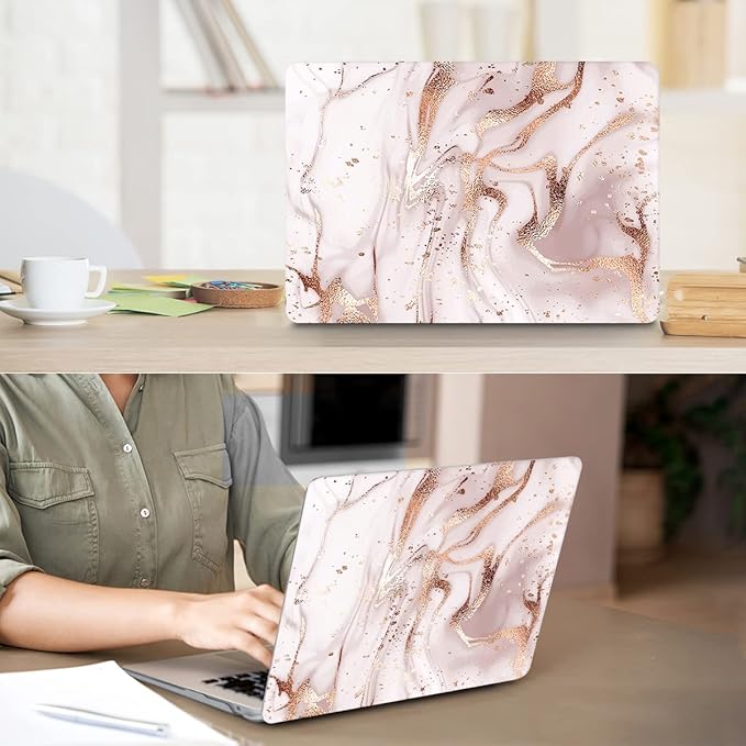 Compatible with MacBook Air 13 inch Case 2022 2021 2020-2018 Release M1 A2337 A2179 A1932 with Touch ID, Hard Print Case + Keyboard Skin + Webcam Cover + Screen Protector, Abstract Marble