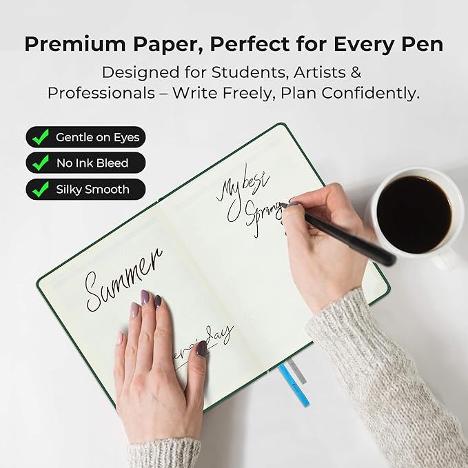 Weekly Monthly 2026 Planner (Jan.26-Dec.26),6.5"x3.75",12 Months Agenda Plan with Month Tabs & Pocket,Expenses/Note Pages, Appointment Book Calendar with Hardcover Vegan Leather Cover,Green