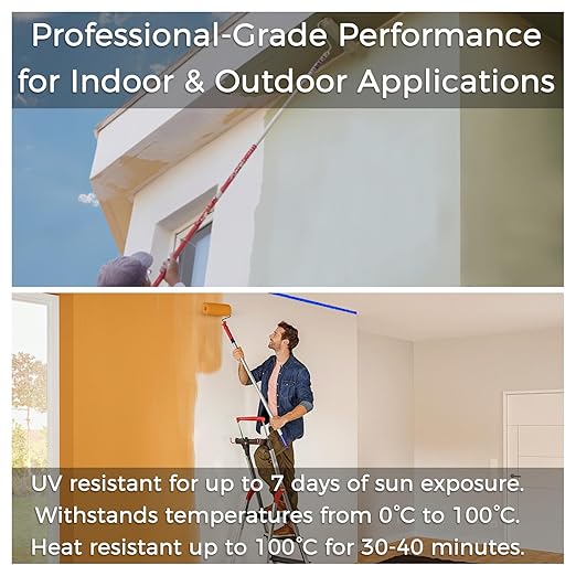 SWRT 1 Inch x 55 Yards x 12 Rolls (660 Total Yards) Premium Blue Painters Tape - Upgraded Adhesive Masking Tape, Paint Tape, Multi-Surface Blue Tape for Painting, No Residue, Easy Removal, Trim