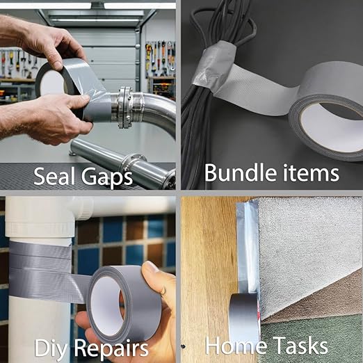 Duct Tape Heavy Duty Waterproof, 30 Yards x 2 Inch, 12 Roll Pack Duct Tape Bulk, Strong, All-Weather, No Residue, Silver