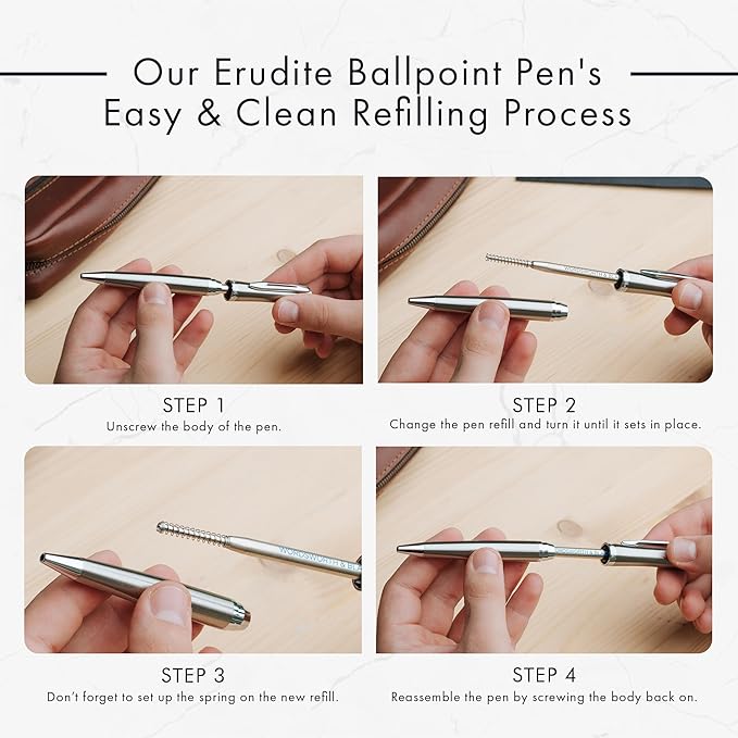 Wordsworth and Black Ballpoint Pen Blue Lacquer- Stunning Luxury Pen Chrome Finish, Ink Refill, Best Gift Set for Men & Women, Refillable, Elegant, Nice Pens, Fine Point