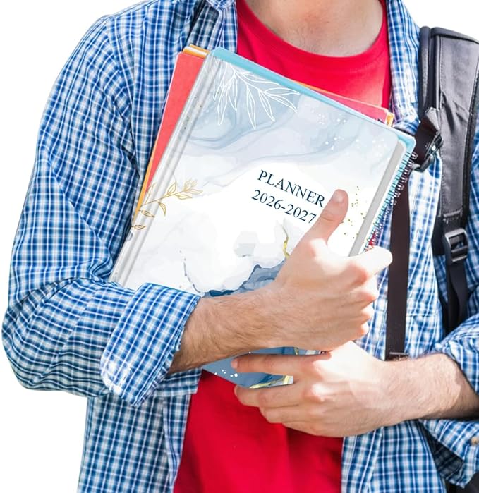 Planner 2026-2027 - 18 Months (Jan 2026 - Jun 2027) Agenda Planner 5.8" x 8.5", 2026-2027 Weekly & Monthly Planners with Hard Cover, Blue Watercolor