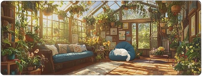 Room Mouse Pad 31.5 X 11.8 Inch Big Desk Rubber Base Stitched Edges Keyboard Pad XXL Mouse Mat for Home Game and Office