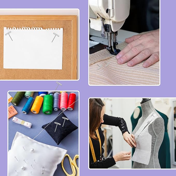 120 Pcs 1.5Inch T Shape Sewing Pins for Wigs, Wig Pins with Clear Box, Wig Pins for Foam Head, Long Straight Pins for Sewing, Blocking Knitting, Office, Craft, and Crocheting(38mm