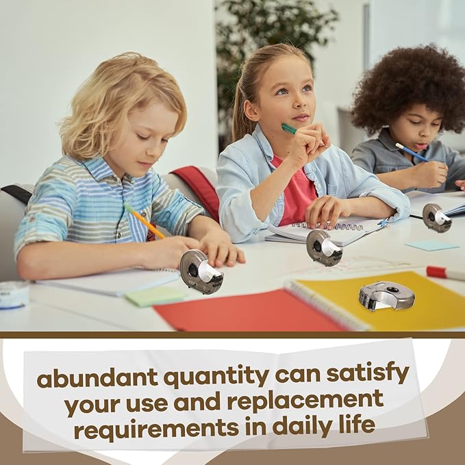 Sabary 50 Pcs Handheld Tape Dispenser Desktop Adhesive Cutter Transparent Plastic Refillable Dispenser Lightweight and Portable Manual Use Adhesive Holder for Home Packing, No Tape Included