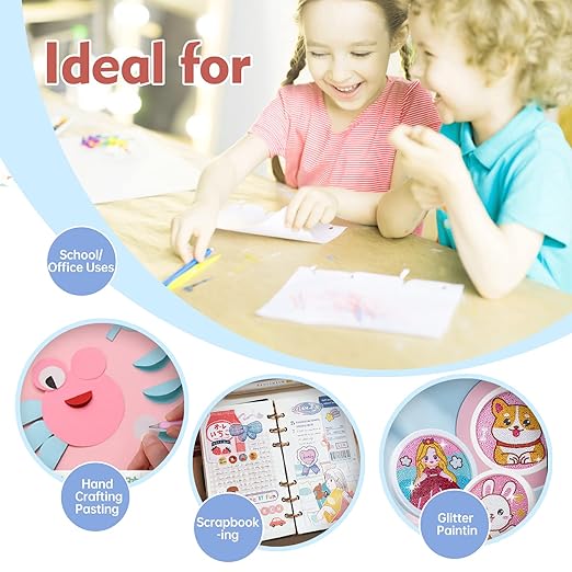 Fine Tip Glue Pen, 6 pcs Quick Dry Glue Pens with 12 Refills, Apply Glue Like Writing, Easy Use Precise Control, Ballpoint Glue Pen for Crafting, Scrapbooking, Card Making, Foil Calligraphy