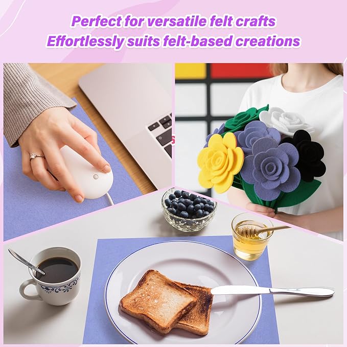 XSEINO 13 Rolls Lavender Felt Fabric,8"x35"(20.5x90cm) 1.4mm Thick Soft Felt Fabric Sheet for Crafts,Lavender Series Colors Soft Nonwoven Fabric,Fit for Decoration, Sewing, DIY Crafts