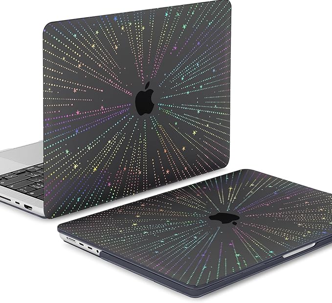 KEROM Clear Black Case for MacBook Air 15 Inch 2025 2024 2023 M4 M3 M2 A3241 A3114 A2941, MacBook Air M4 15 inch Case, Protective Plastic Hard Shell & Keyboard Cover for Mac Air 15, Line