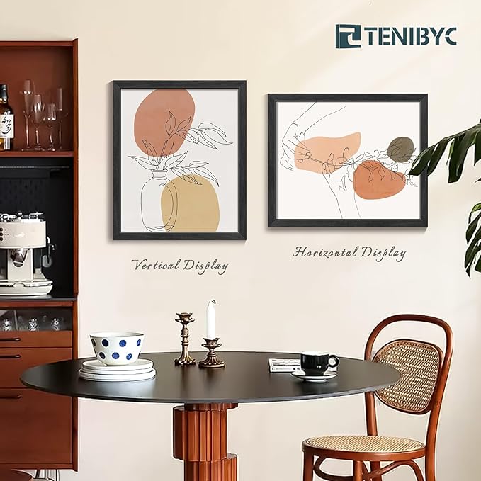 20x24 Picture Frame 4 Pack, Textured Black Wood Poster Frame, Suitable for Photos, Posters and Puzzles, Horizontal and Vertical Wall Hanging