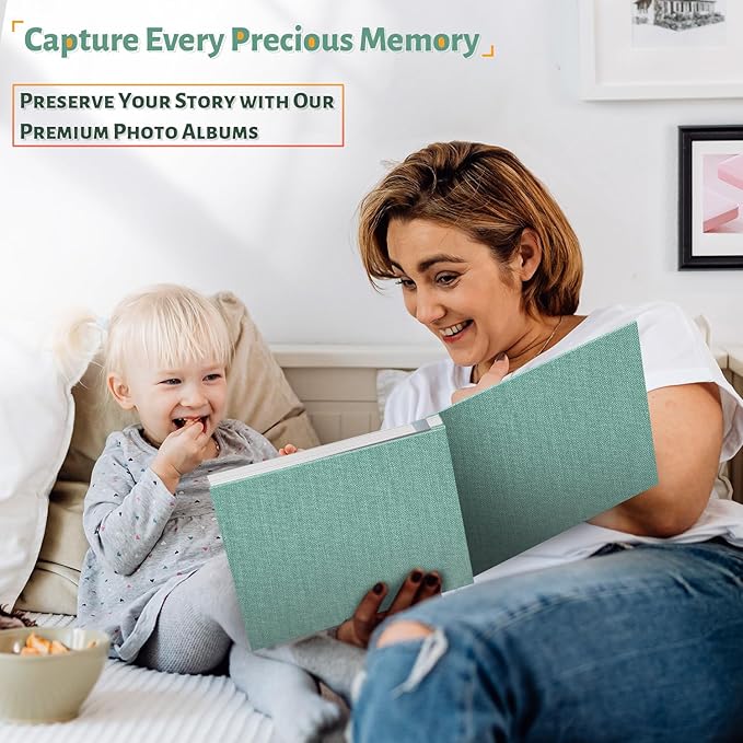 Photo Album Self Adhesive Scrapbook,120 Pages Large Photo Book for 4x6,5x7,8x10 Pictures,DIY Album for Baby Wedding Family Travel Birthday,with Metallic Pen and Scraper