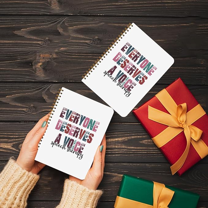 2 Pcs Speech Therapy Notebook, SLP Gifts Spiral Notebook College Ruled, Journaling Notebooks for Work, Speech Therapist Gift Note Books Home College Office Supplies Thank You Gifts for Therapists