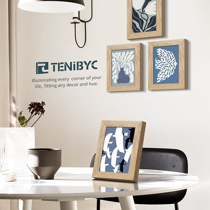 5x7 Picture Frame 4 Pack, Natural Solid Wood Photo Frame, HD Tempered Glass, Table Display or Wall Hanging