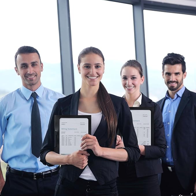 Yeaqee 50 Pcs Clear Report Covers with Clip Sliding Bar Locking Report Folder Cover Plastic Presentation Folders Binder Portfolio for Letter Size Document Paper Resume, Black 9 x 11.4 Inch