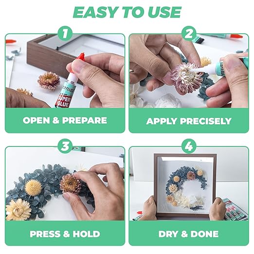 Super Glue Liquid, Instant Adhesive, Multipack Cyanoacrylate Strong Clear Glue for Shoe Sole Repair Ceramic Plastic Metal Wood Pottery Leather Aquarium Glass Rubber, Strong Bonding