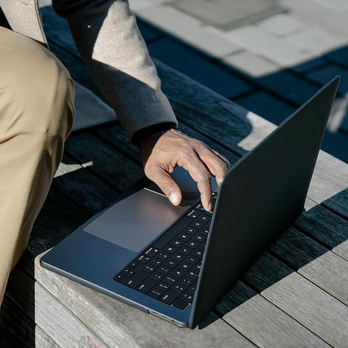 EooCoo Premium Keyboard Cover Skin Ultra Thin Protector, Compatible with M5 MacBook Pro 14" 16" M4 M3 M2 M1 Pro Max Chip, 2025-2021 MacBook Air 15" 13.6" M4 M3 M2 Chip, Black