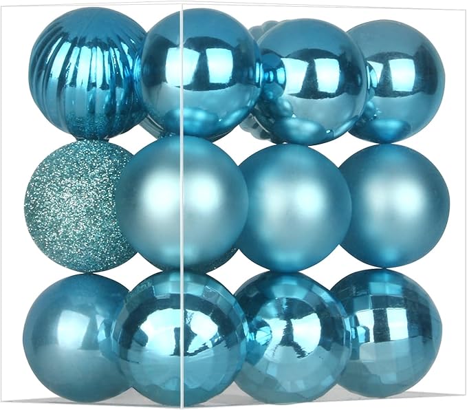 Baby Blue 3.2" Large Christmas Balls - Christmas Tree Decoration Ornaments Shatterproof Hanging Balls for Birthday Halloween Holiday Wedding Decorations Set of 18pcs