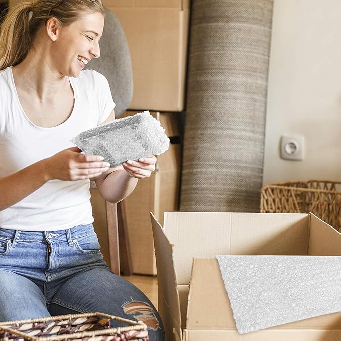 Metronic Bubble Cushioning Wrap 1 Pack 12 Inch x 15ft Total, Dense Bubble Packing Air Wrap Clear Bubble Packing Roll for Shipping and Moving Supplies