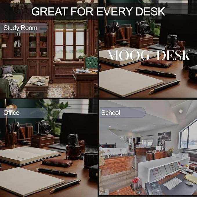 MOOGCO Desk Organizers - Desk Accessories - Leather Desk Organizer - Bonded Leather Set - Office Desk Accessories - Home Office Accessories - Desk Supplies - Leather Desk Set - Office Accessories