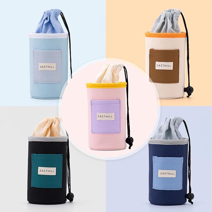 EASTHILL Desk Organizer Pencil Holders Pen Case Pouch for Girls Home School and Office Supplies-Blue