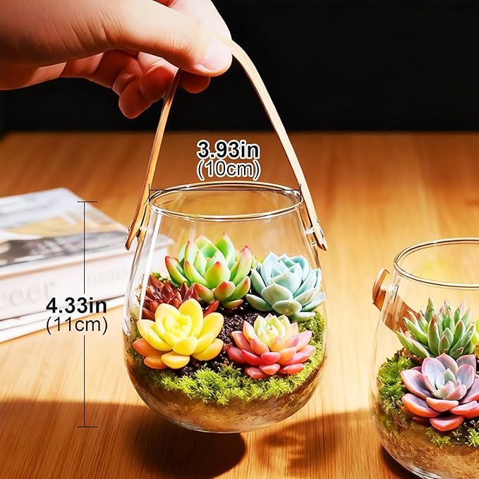 Hanging Candle Holder with Leather Handle, 1 pcs Clear Glass Tea Light Holders, Small Table Centerpieces Wedding Decor Party Dinner Home Decorations Festivals Christmas