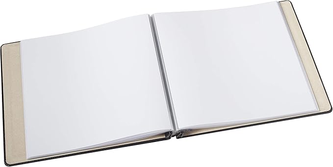 Old Town Bonded Leather Photo Album, Large Leather Scrapbook, Expandable Scrapbook Album 12x12 Double-Sided White Paper Pages and Optically Clear Pockets, Faux Suede Lining, Burgundy