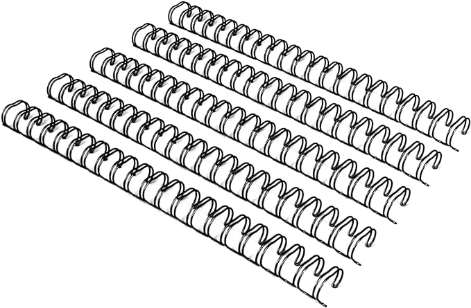 Rayson WR21143BK Wire Binding Spines, 2:1 Pitch Double Loop Binding Wires 9/16 Inch, 21-Loop Wire Ring Pack of 100 with Black