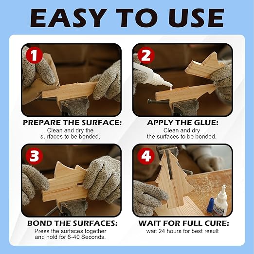 Professional Grade Cyanoacrylate Super Glue, Medium Viscosity CA Glue for Woodworking, 2 oz. (56.8 Grams) - Instant Adhesive for Woodturning, Pen Turning, Hobby Models & Most Wood Bonding