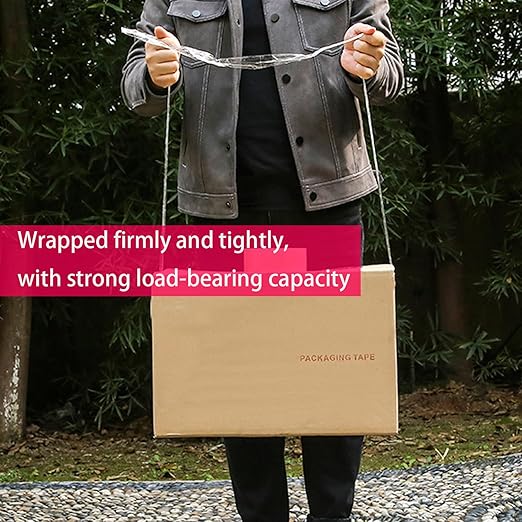 6 Rolls Clear Shipping Packaging Tape - 2 inch x 60 Yards Packing Tape with a Tape Dispenser, Strong Adhesive and Extra Stretchability