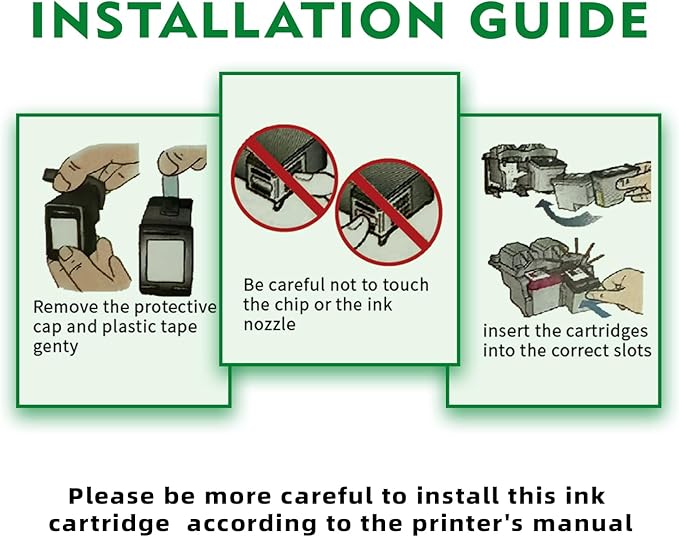 Replacement for HP 62xl Ink Cartridge Combo Pack - High Yield Ink Cartridges Compatible for hp Ink 62, Envy 5540 7640 7645 5660 OfficeJet 200 250 5740 Ink, Black, Tri-Color, 2 Pack