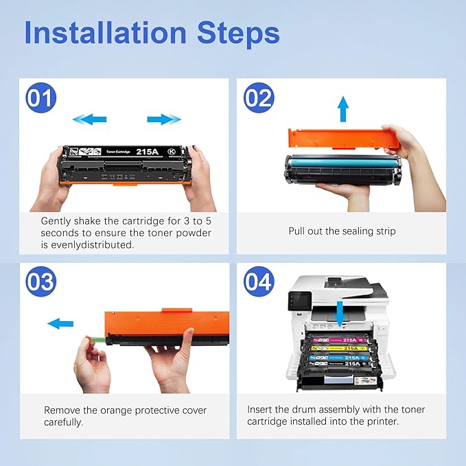 Toner Kingdom Compatible for HP 215A Toner Cartridge with HP Color Laserjet Pro MFP M182nw M183fw M155a M182n M155nw Printers (Black Cyan Yellow Magenta 4 Pack)