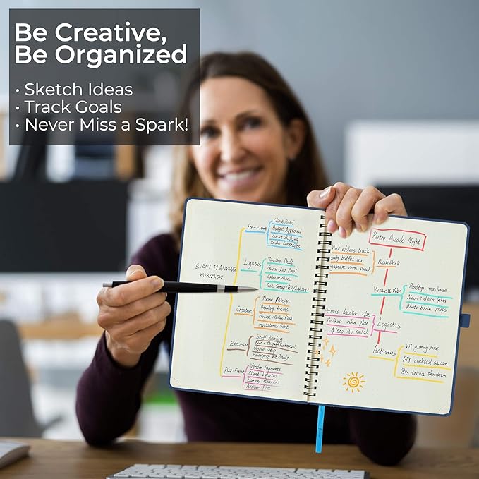 Planner 2026 Daily Weekly and Monthly,11.5"x8.5",12 Months Spiral Bound Calendar Agenda with Self-adhesive Pen Holder,2026 Appointment Book with Vegan Leather Soft Cover,Blue