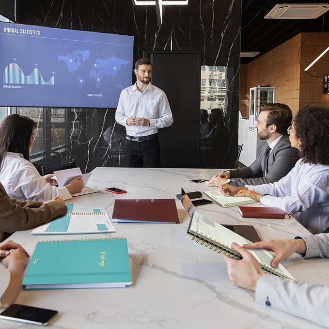 Taja Meeting Notebook For Work Organization - Work Planner Notebook With Action Items, Agenda Planner For Note Taking, 160Pages (6.9" X 9.9") Project Planner For Men & Women - Pink