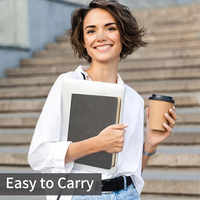 Lined Journal Notebook for Work College Ruled Note Book 7.2"x9.6" B5 PU Leather Daily Journaling 160 Pages for Women Men Writing Home School Supplies Business (Dark Gray)