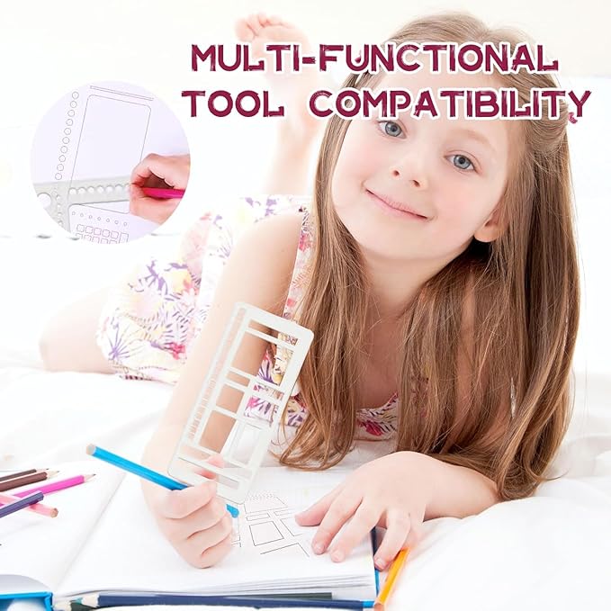 Handmade Flexible Record Template, Planner Stencils Set, Drawing & Lettering Templates for Journaling, Calendar, Scrapbooking & DIY Craft Supplies (Style-A2)