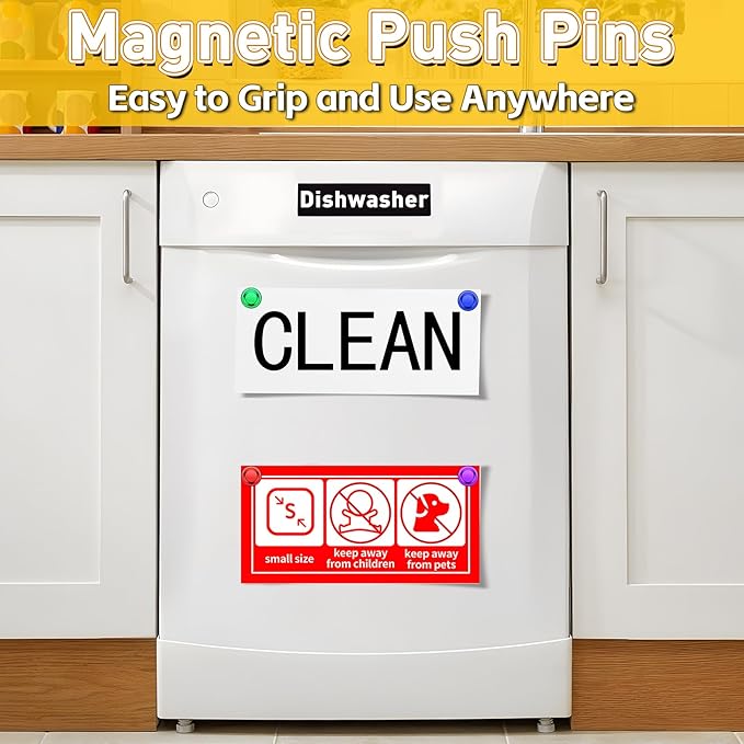 VNDUEEY Magnets for Fridge, Mini Refrigerator Colored Magnets for Whiteboard Classroom Strong Magnetic Push Pins Office Dry Erase Board Cute Decorative Magnetic Clips Heavy Duty Gadgets, 16 Pack