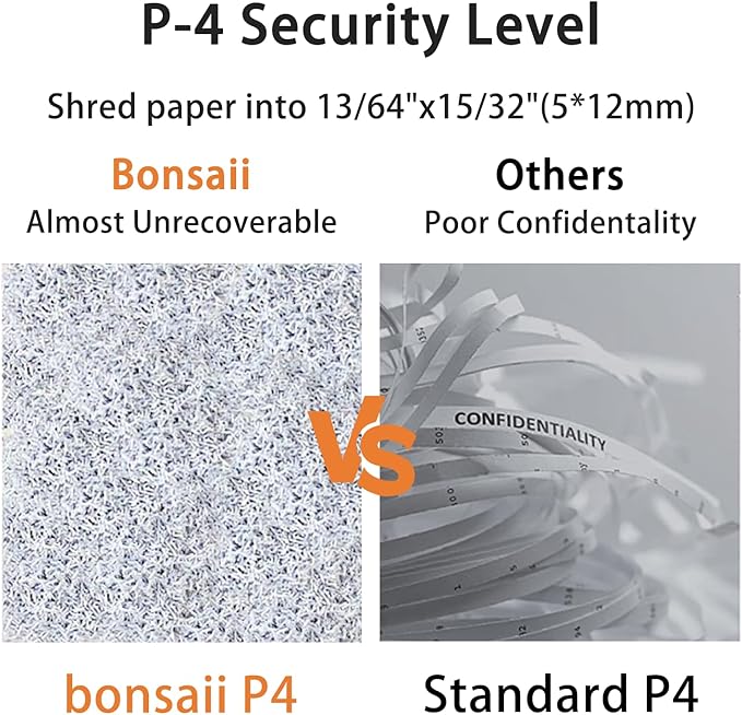 Bonsaii 12-Sheet Micro-Cut Paper Shredder, 55-Min Continuous Run, Shreds CDs/Credit Cards/Staples, 4.2-Gal Pull-Out Bin w/Clear Window, 360° Casters – Black